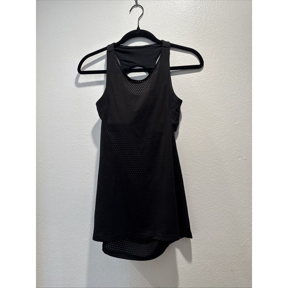 Athleta Sculptek Support Tank Top Womens Size XS Black Open Back Bra Gym Workout